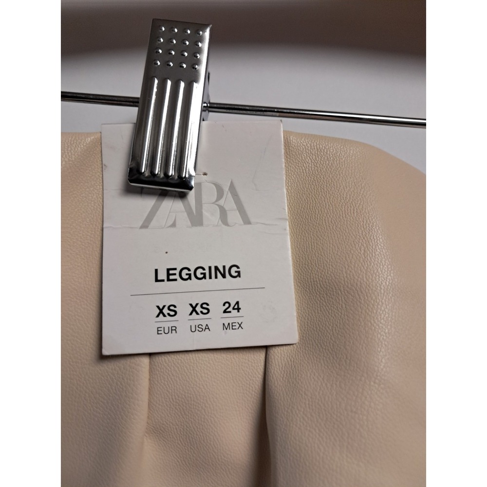 Zara Cream Colored Hi-Rise Leggings-size XS - Picture 7 of 7